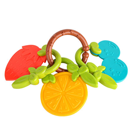 Babyzz Meyve Desenli Diş Kaşıyıcı – BPA, PVC ve Fitalat İçermeyen Güvenli Bebek Oyuncağı