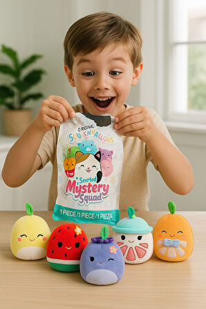 2 ADET Sürpriz Kokulu Squishmallows Mystery Squad Meyve Temalı Sürpriz Paket - 2 ADET - 13 CM