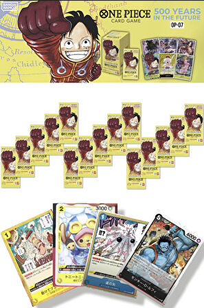 15 Paket One Piece Card Game OP07 500 Years Future Bandai Booster Japonca 90 Kart