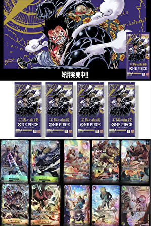4 Paket One Piece Card Game OP10 Royal Blood Bandai Booster Japonca 24 Kart