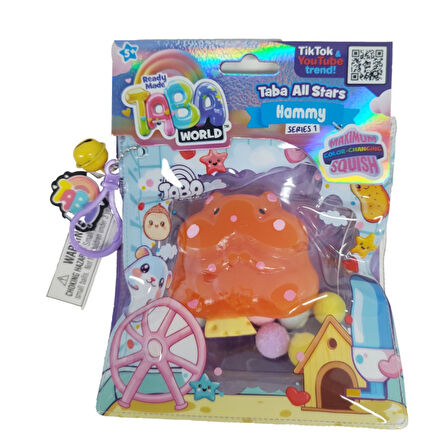 Taba World Hammy Renk Değiştiren Squishy Oyuncak Seri 1 Pom Pomlu ve Anahtarlıklı