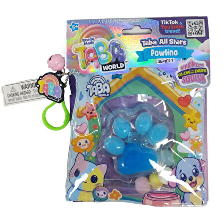 Taba World Pawlina Glow Paw İzli Squishy Oyuncak Seri 1 Pom Pomlu ve Anahtarlıklı