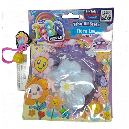 Taba World Flora Lee Parfümlü Çiçek Squishy Oyuncak Seri 1 Pom Pomlu ve Anahtarlıklı
