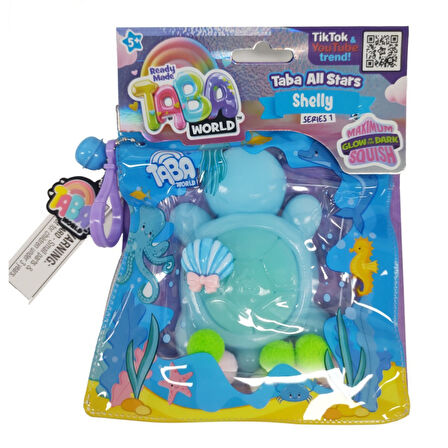 Taba World Shelly Deniz Kızı Kaplumbağa Squishy Oyuncak Seri 1 Glow In The Dark