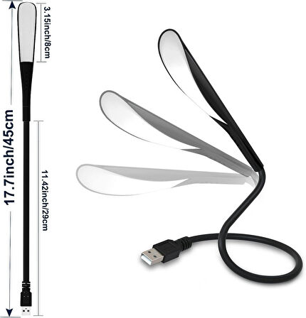 Bilgisayar Usb Led Okuma Lambası 14 Led 3 Kademe Dokunmatik Kısılabilir Işık 360° Esnek Kuğu Boynu