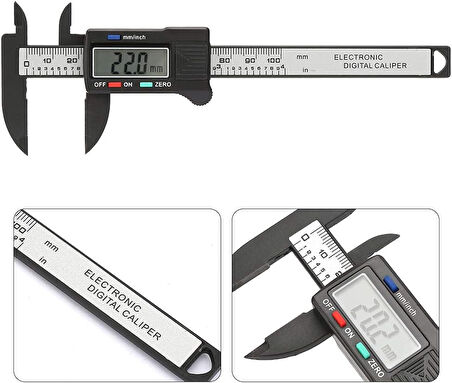 0-100mm Dijital Kumpas Elektronik LCD Ekranlı Hassas Ölçüm Aleti Takı ve DIY İçin