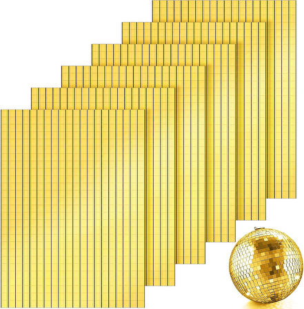 3’lü Kendinden Yapışkanlı Gold Ayna Mozaik Disco Sticker Duvar Çerçeve Eşya Dekoratif Kaplama 30x30