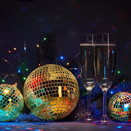 3’lü Kendinden Yapışkanlı Gold Ayna Mozaik Disco Sticker Duvar Çerçeve Eşya Dekoratif Kaplama 30x30