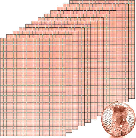 2’li Kendinden Yapışkanlı Rose Ayna Mozaik Disco Sticker Duvar Çerçeve Eşya Dekoratif Kaplama 30x30