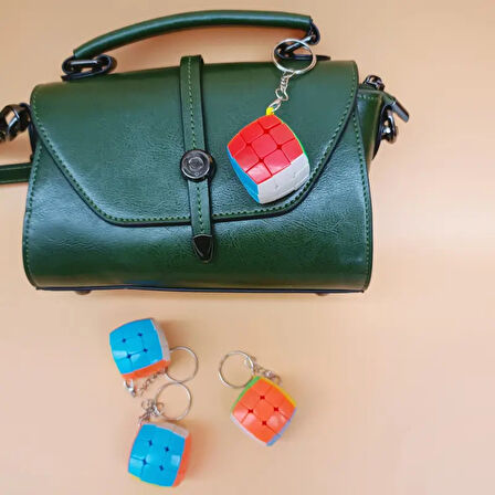 3x3x3 Rübik Akıl Küpü Taşınabilir Anahtarlık Renkli Dayanıklı Magic Hızlı Dönüşlü Zeka Oyuncağı