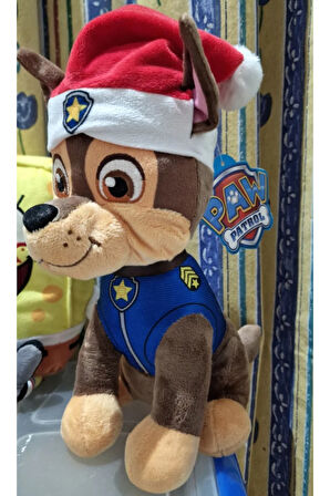 Paw Patrol Yılbaşı Serisi Chase 27 Cm Peluş Oyuncak Polis Köpek