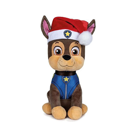 Paw Patrol Yılbaşı Serisi Chase 27 Cm Peluş Oyuncak Polis Köpek