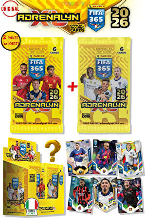 Panini Adrenalyn Fifa 365 - 2026 Official Trading Card Futbolcu Kartları - 2 PAKET (12 KART)