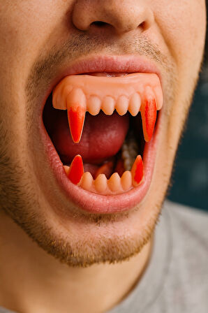 Cadılar Bayramı Halloween Vampir Takma Diş Cosplay Parti Kostüm Aksesuarı 1 Adet