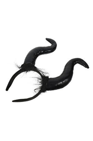 Cadılar Bayramı Malefis Maleficent Boynuzlu Taç 120 Cm Yakalı Pelerin Halloween Kostüm Seti