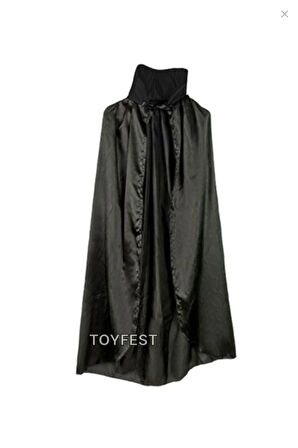 Cadılar Bayramı Halloween Siyah Yakalı 120 cm Pelerin + Kafatası Kurukafa Maske Kostüm Seti