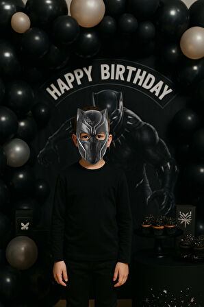 Black Panther Süper Kahraman Maskesi – Çocuk Kostüm Aksesuarı - (4-10 Yaş)