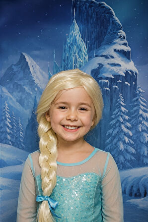 Frozen Elsa Uzun Sarı Örgü Takma Peruk – Kostüm Partisi ve Rol Oyunları İçin Uyumlu