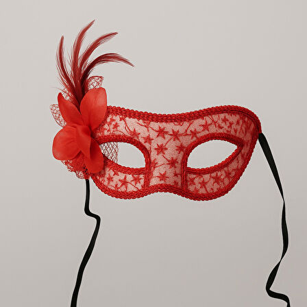 3 lü Dantel Desenli Çiçek Ve Tüylü Parti Maske Seti - 3 ADET