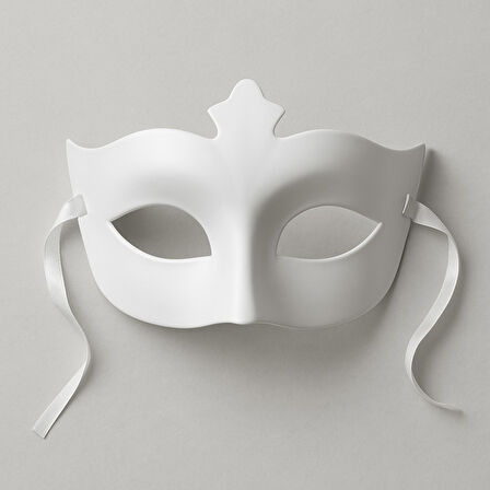 Beyaz Maske Parti Maskesi Yetişkin Kadın Kostüm Aksesuarı Şık ve Zarif Tasarım Göz Maskesi