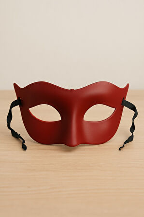 Koyu Kırmızı Maske Parti Kostüm Aksesuarı Yetişkin Kadın İçin Şık Tasarım Göz Maskesi