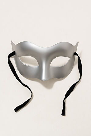 Gri Metalik Parti Maskesi Yetişkin Kadın İçin Şık Kostüm Aksesuarı Maske Balosu Model