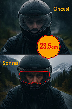 Motosiklet Kaskı Buğu Önleyici Film Su Geçirmez Dayanıklı Çizilmez Lens Şeffaf Koruma - 23.5 CM