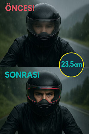 Motosiklet Kaskı Buğu Önleyici Film Su Geçirmez Dayanıklı Çizilmez Lens Şeffaf Koruma - 23.5 CM
