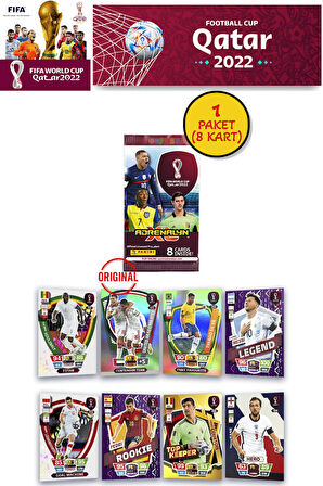 Dünya Kupası Panini FIFA 2022 Adrenalyn XL Qatar World Cup Trading Kartı (1 Paket 8 Kart)