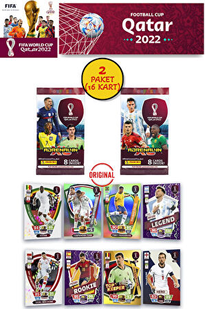 Dünya Kupası Panini FIFA 2022 Adrenalyn XL Qatar World Cup Trading Kartı (2 Paket 16 Kart)