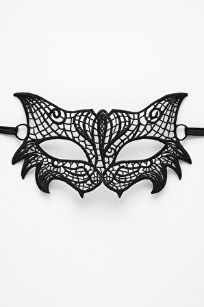 Dantelli Çift Renk Siyah Kırmızı Maske Şık Parti Kostüm Aksesuarı Kadın Yüz Maskesi Model - 6