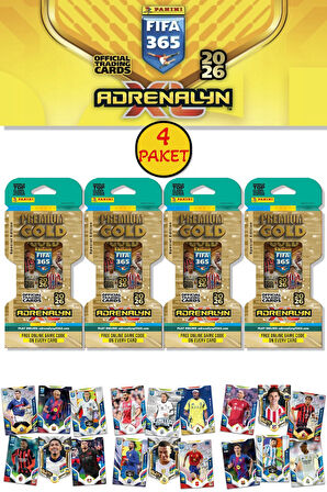 Panini Premium Gold 2026 Adrenalyn XL Futbolcu Kartı Special Edition (4 Paket 40 Kart) 