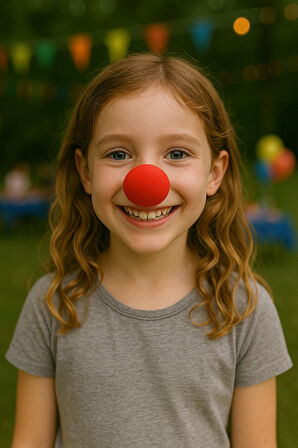 Kırmızı Sünger Palyaço Burnu Yetişkin Çocuk Uyumlu Rahat Takılan Eğlenceli Kostüm Aksesuarı - 1 ADET