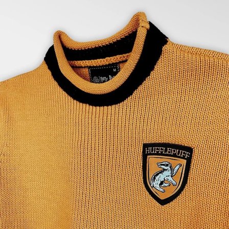 Harry Potter Hufflepuff Quidditch Kazak Lisanslı Sarı Siyah Örme Sweatshirt Unisex - L Beden