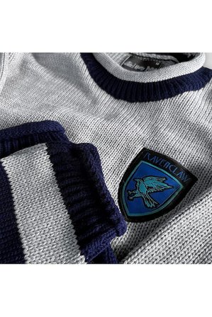 Harry Potter Ravenclaw Quidditch Sweatshirt Lisanslı Örme Kazak Mavi Gri Unisex - M Beden