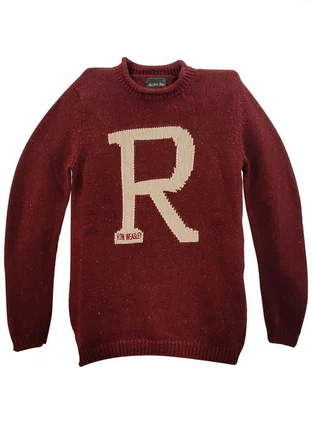 Harry Potter Ron Weasley Kazak Lisanslı Bordo R Harfli Unisex Koleksiyon Ürün - L Beden