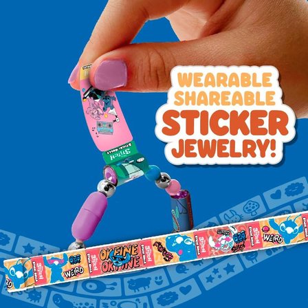 Disney Stitch Sticki Rolls Yapıştır-Çıkar 120 Çıkartma Takı Seti Bileklik+Kolye Kawaii