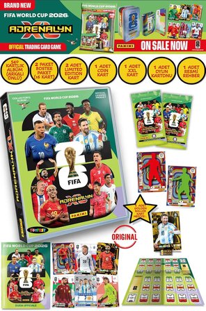 Dünya Kupası 2026 Panini Adrenalyn XL Koleksiyon Kart Albümü Dergi Starter Set 16 Kart + 4 Özel Kart