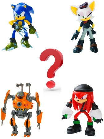 Sonic Prime 5 li Figür Set - Sonic + Eggforcer + Renegade Knucks + Rebel Rouge + Sürpriz 6.5 cm