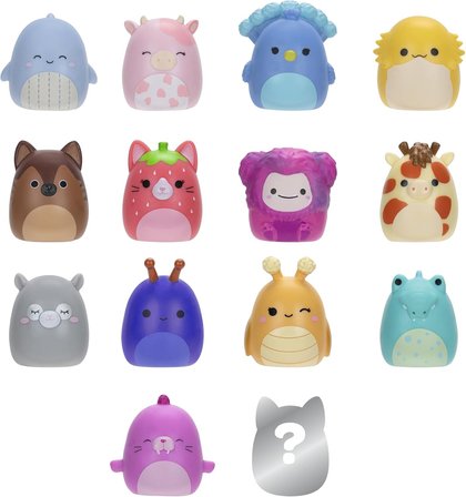 Squishmallows Squish-a-longs 14 Figür Yüzük Seti Seri 2 Sürpriz Mini Figür Aksesuarlı Oyuncak