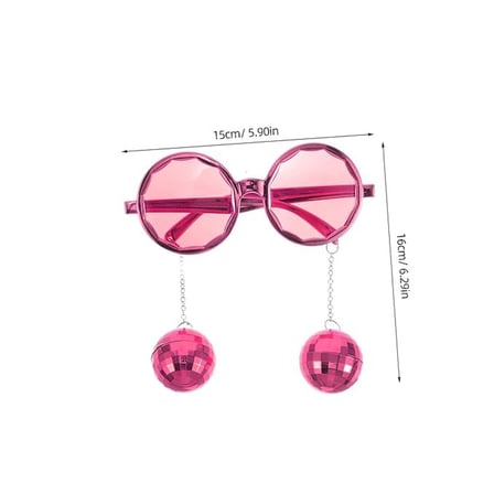 Pembe Disco Toplu Parti Gözlüğü Yetişkin Kostüm Aksesuarı Retro Festival Yılbaşı Kadın Erkek Eğlence