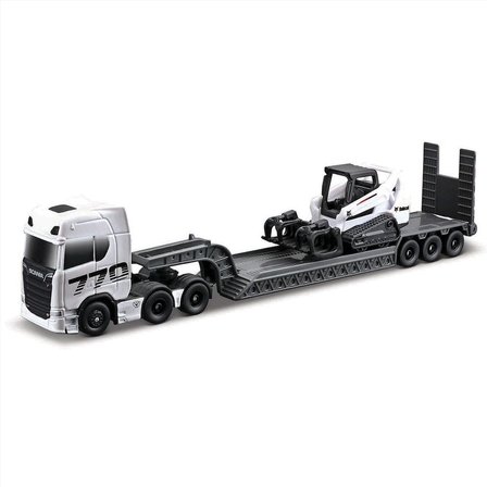 Scania 770 S 1:64 Metal Taşıyıcı Tır Bobcat Paletli Kepçe Koleksiyon 22.5 cm