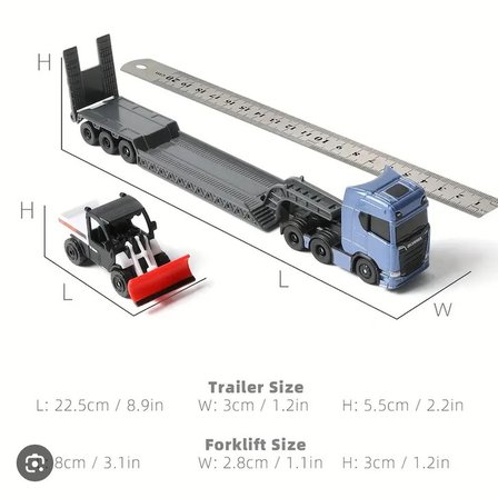Scania 770 S 1:87 Taşıyıcı Tır Bobcat Kar Küreme İş Makineli Model Set 22.5 Cm