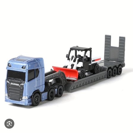 Scania 770 S 1:87 Taşıyıcı Tır Bobcat Kar Küreme İş Makineli Model Set 22.5 Cm
