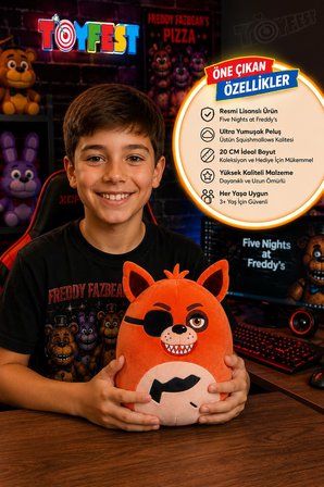 Squishmallows Foxy Five Nights At Freddy's Lisanslı Peluş Oyuncak Ultra Yumuşak 20 Cm