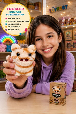 Fuggler Baby Fugg Screech Peluş Oyuncak ZURU Koleksiyon Figürü Orijinal Lisanslı Kahverengi 8 cm