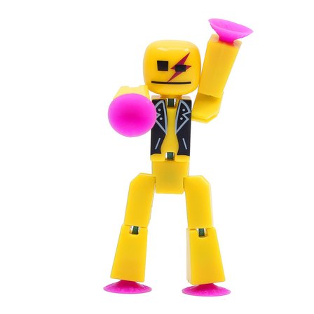 StikBot Stop Motion Animasyon Figürü Vantuzlu Hareketli Robot Oyuncak Zing Sarı 8 cm