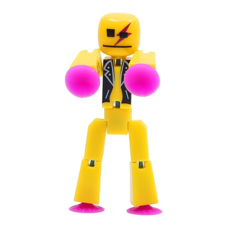 StikBot Stop Motion Animasyon Figürü Vantuzlu Hareketli Robot Oyuncak Zing Sarı 8 cm