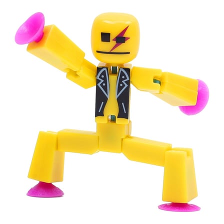 StikBot Stop Motion Animasyon Figürü Vantuzlu Hareketli Robot Oyuncak Zing Sarı 8 cm