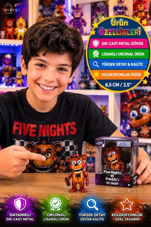 Five Nights at Freddy's Toy Freddy Metalfigs Die Cast Koleksiyon Figürü Jada Toys 6.5 cm